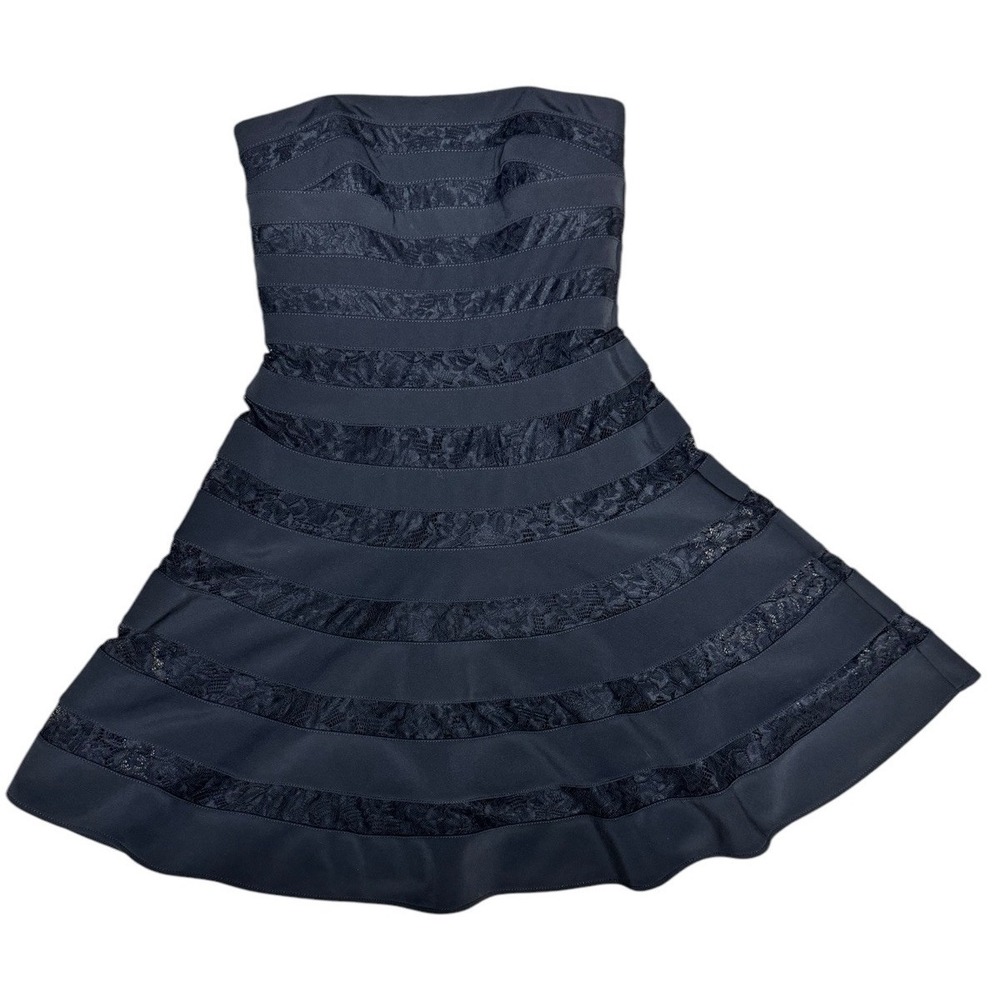 White House Black Market Black Strapless Lace Dress Women's Size 6